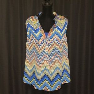NWT Roz & Ali woman's layered sleeveless top